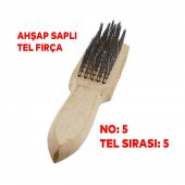 Ahşap Saplı Tel Fırça Kir Pas Mangal Barbekü Izgara Çok Amaçlı Temizleme Fırçası No 5 - 4