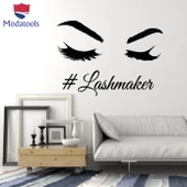 Dekorasyon Duvar Sticker Güzellik Salonu Lashmaker Büyük Kirpikler Moda Çıkartmaları - 1