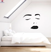 Dekorasyon Duvar Sticker Güzel Kız Yüz Makyajı Güzellik Salonu Çıkartmaları - 1