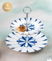 Acar 5585 Toby Fıorı Porselen Katlı Kurabiyelik 19 Cm - 1