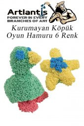 Kurumayan Köpük Oyun Hamuru 6 Renk 1 Paket Köpük Hamur 6 lı 6X10 gr Okul Öncesi Hobi Aktivite - 5