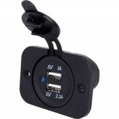 Su Geçirmez Kapaklı Çiftli USB Şarj Çakmak Soketi 12-24V - 1