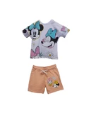 livaliva 3460 %100 Pamuklu Kız Çocuk Baskılı Şort Takım thumbnail 2