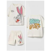 livaliva 3945 %100 Pamuklu Çocuk Baskılı Şort Takım thumbnail 10