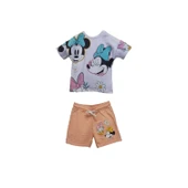 livaliva 3460 %100 Pamuklu Kız Çocuk Baskılı Şort Takım thumbnail 5