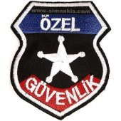 Özel Güvenlik Arması Kırmızı Mavi Beyaz Yıldız Nakış İişleme - 1