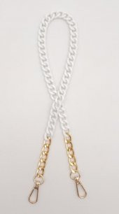 Angel Çanta Aksesuar Renkli Metal 60 cm Kancalı Zincir Buz Beyazı - 2