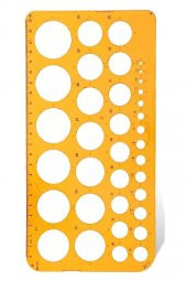 Daire Şablonu Büyük Cetvelli 1-36 Mm 1 Adet Arlantis  24 cm Cetvelli Teknik Çizim Daire Cetveli - 1