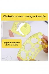 Daire Şablonu Büyük Cetvelli 1-36 Mm 1 Adet Arlantis  24 cm Cetvelli Teknik Çizim Daire Cetveli - 3