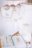 Babydola 10'lu Hastane Çıkışı %100 Pamuk Zıbın Seti Lüks Erkek Bebek Takım Yenidoğan Kutulu Hoşgeldin Bebek Hediyesi 13744 - 3