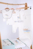 Babydola 10'lu Hastane Çıkışı %100 Pamuk Zıbın Seti Lüks Erkek Bebek Takım Yenidoğan Kutulu Hoşgeldin Bebek Hediyesi 13744 - 12