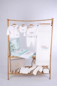 Babydola 10'lu Hastane Çıkışı %100 Pamuk Zıbın Seti Lüks Erkek Bebek Takım Yenidoğan Kutulu Hoşgeldin Bebek Hediyesi 13744 - 10