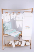 Babydola 10'lu Hastane Çıkışı %100 Pamuk Zıbın Seti Lüks Erkek Bebek Takım Yenidoğan Kutulu Hoşgeldin Bebek Hediyesi 13744 - 1