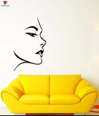 Dekorasyon Duvar Sticker Güzel Kız Yüz Moda Güzellik Salonu Çıkartmaları - 1