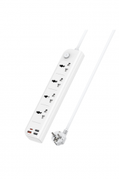 MC18 8in1 3 Adet Usb 1 Adet Type-C ve 4 Adet Fuchsia Priz Dönüştürücü 2M - 1