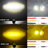 Baykuş Sis Farı Çift Renk Sarı-Beyaz Araç Motosiklet Off Road Led Lamba Delici Yayıcı Projektör 50W Metal Arazi Çalışma Lambası 1 Adet - 2