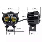 Baykuş Sis Farı Çift Renk Sarı-Beyaz Araç Motosiklet Off Road Led Lamba Delici Yayıcı Projektör 50W Metal Arazi Çalışma Lambası 1 Adet - 4
