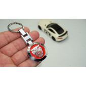 Jaguar Panther Logo Kırmızı Krom Metal Çift Yön Anahtarlık Orjinal Ürün - 1
