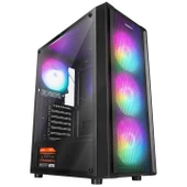 Everest MIDION Mesh PEAK 350W 4*120MM Rainbow Fanlı Temperli Camlı Mid-T Gaming Oyuncu Kasası - 1