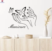 Tırnak Dekorasyon Duvar Sticker Kelebek Eller Güzellik Tırnak Tasarım Lehçe Manikür Çıkartmalar - 1
