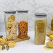 6lı 1,7 Lt Sızdırmaz Kapaklı Vakumlu Kare Erzak Saklama Kabı Seti - 4