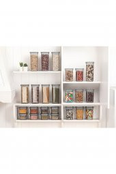 3lü Sızdırmaz Kapaklı Vakumlu Kare Erzak Saklama Kabı Seti - 5