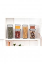 2 Adet 3lü Sızdırmaz Kapaklı Vakumlu Kare Erzak Saklama Kabı Seti 6 Parça - 3