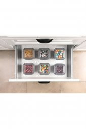 2 Adet 3lü Sızdırmaz Kapaklı Vakumlu Kare Erzak Saklama Kabı Seti 6 Parça - 5