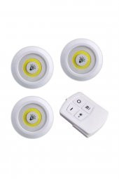 3 Adet Kumandalı Cob Ledli Spot Lamba Led Dolapiçi Gece Lambası - 1