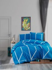Camelia Çift Kişilik 4 Parça Nevresim Takımı 200x220- Mavi - 1