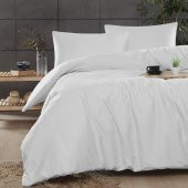 Ranforce Tek Kişilk Pamuklu Nevresim Takımı 160x220 - Beyaz - 1