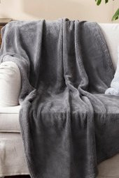 Mulberry Wellsoft Battaniye, Antrasit Televizyon Battaniyesi, Peluş, Polar Battaniye, Çift Kişilik 220x230 - 1