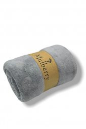 Wellsoft Battaniye Televizyon Battaniyesi Peluş Polar Battaniye Tek Kişilik 170*230-Gri - 1