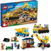 Orjinal Lego City İnşaat Kamyonları ve Yıkım Gülleli Vinç Lego City 60391 thumbnail 1