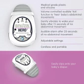SNUZA Hero Taşınabilir, Giyilebilir Bebek Karın Hareket Monitörü - 4