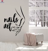 Tırnak Dekorasyon Duvar Sticker Güzellik Salonu Tırnak Sanat Stüdyosu Manikür Moda Çıkartmaları - 1