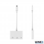 Winex 3in1 Lightning to 3.5mm Aux+UsbA OTG+Lightning Şarj Adaptör Dönüştürücü - 2