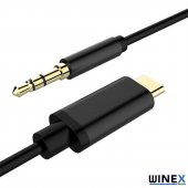 Winex JH30 Type-C to 3.5mm Aux Ses Kablosu Siyah - 4