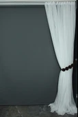 TTM DESEN KIRIK BEYAZ RENK TEK KANAT Hazır dikilmiş Pileli Fon Perde 300*260 cm thumbnail 6