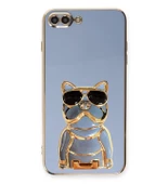 Smcase Apple iphone 7 Plus Kılıf Standlı Kamera Korumalı Bulldog Silikon - 5
