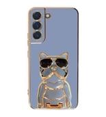 Smcase Samsung Galaxy S22 Plus 5G Kılıf Standlı Kamera Korumalı Bulldog Silikon thumbnail 5