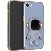 Smcase Apple iPhone SE 2020 Kılıf Standlı Kamera Korumalı Astronot Silikon thumbnail 1