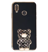 Smcase Huawei Y6 2019 Kılıf Standlı Kamera Korumalı Cute Bear Silikon thumbnail 1