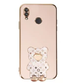 Smcase Huawei Y6 2019 Kılıf Standlı Kamera Korumalı Cute Bear Silikon thumbnail 4