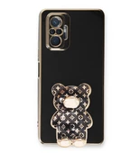 Smcase Xiaomi Redmi Note 10 Pro Kılıf Standlı Kamera Korumalı Cute Bear Silikon - 4