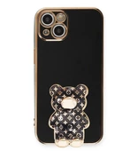 Smcase Apple iPhone 14 Kılıf Standlı Kamera Korumalı Cute Bear Silikon thumbnail 1