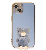 Smcase Apple iPhone 14 Kılıf Standlı Kamera Korumalı Cute Bear Silikon thumbnail 10