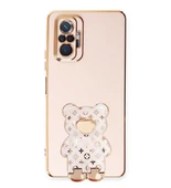 Smcase Xiaomi Redmi Note 10 Pro Kılıf Standlı Kamera Korumalı Cute Bear Silikon - 1