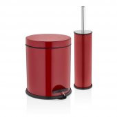 Rulopak Pedallı Paslanmaz Çöp Kovası 3 Litre Kırmızı 2li Set - 2