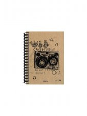 Orta Boy çizgisiz  Sert Kapaklı Desenli Kraft Defter 17 x 23 cm 100 yp - 2